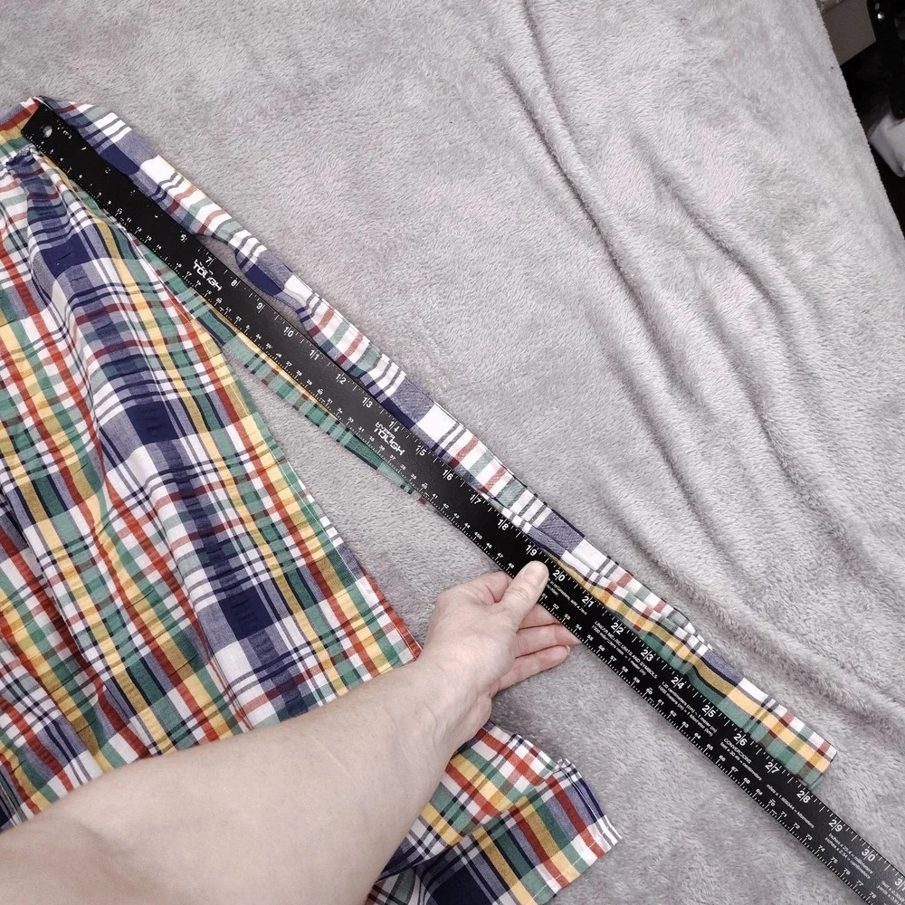 Vintage Prairie Apron Plaid Fabric 2 Pocket Midi Skirt‎ Baumwolle 29